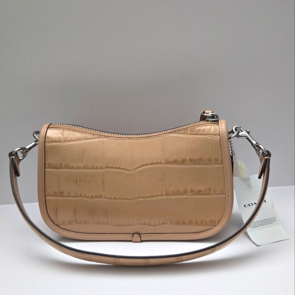 Coach croc embossed Leather swinger bag shoulder and card case - Picture 2 of 4